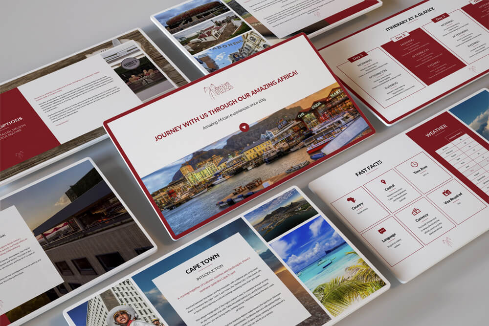 Amazing Africa travel itinerary - PowerPoint presentation design
