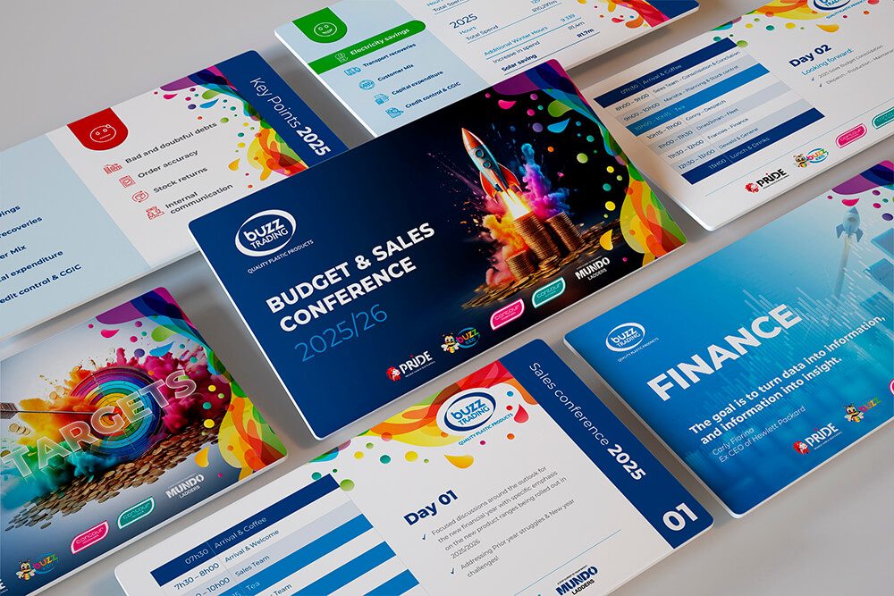 Buzz Trading budget & sales conference - PowerPoint presentation design