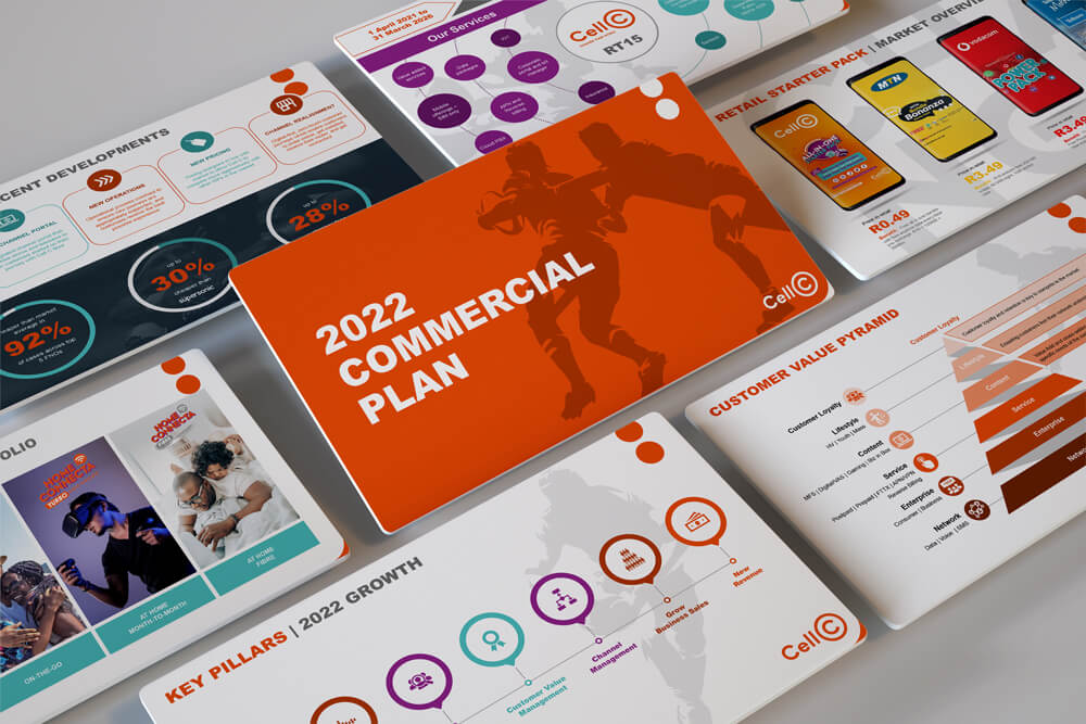 Cell C commercial plan - PowerPoint presentation design